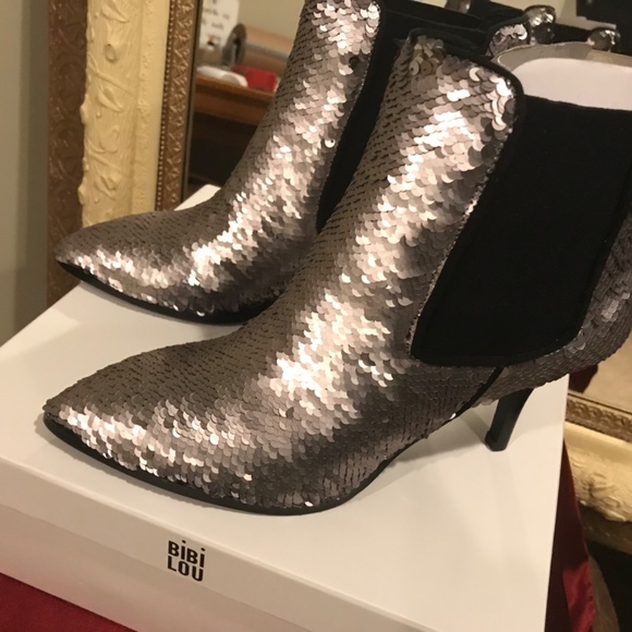 Bibi Lou Sequin Ankle Boots - Picture 2 of 5